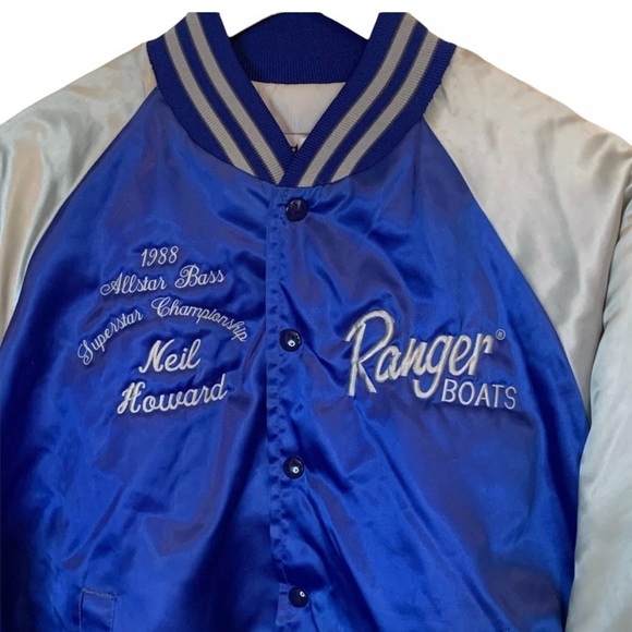American Vintage Other - Vintage 1988 Ranger Boats Flippin Arkansas Satin Bomber Lined Jacket Neil Howard